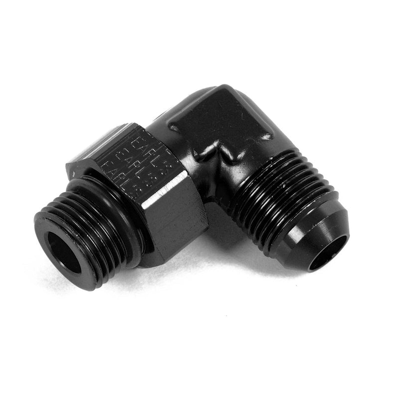  [AUSTRALIA] - Earl's Performance AT949008ERL 90 Deg. Aluminum AN to O-Ring Port Swivel Adapter Size: -8AN Male to 3/4-16 in. O-Ring Port Swivel Anodized Black Bagged Packaging 90 Deg. Aluminum AN to O-Ring Port Swivel Adapter