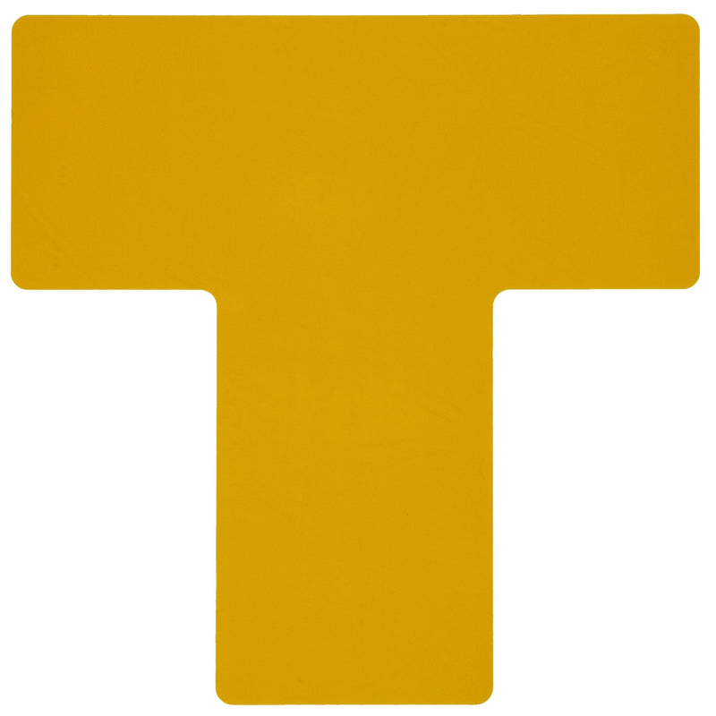  [AUSTRALIA] - Brady ToughStripe Nonabrasive T Shape Floor Marking Tape, 5" Length, 2" Width, Yellow (Pack of 20 per Roll) - 104439 5 Inches 2 inches