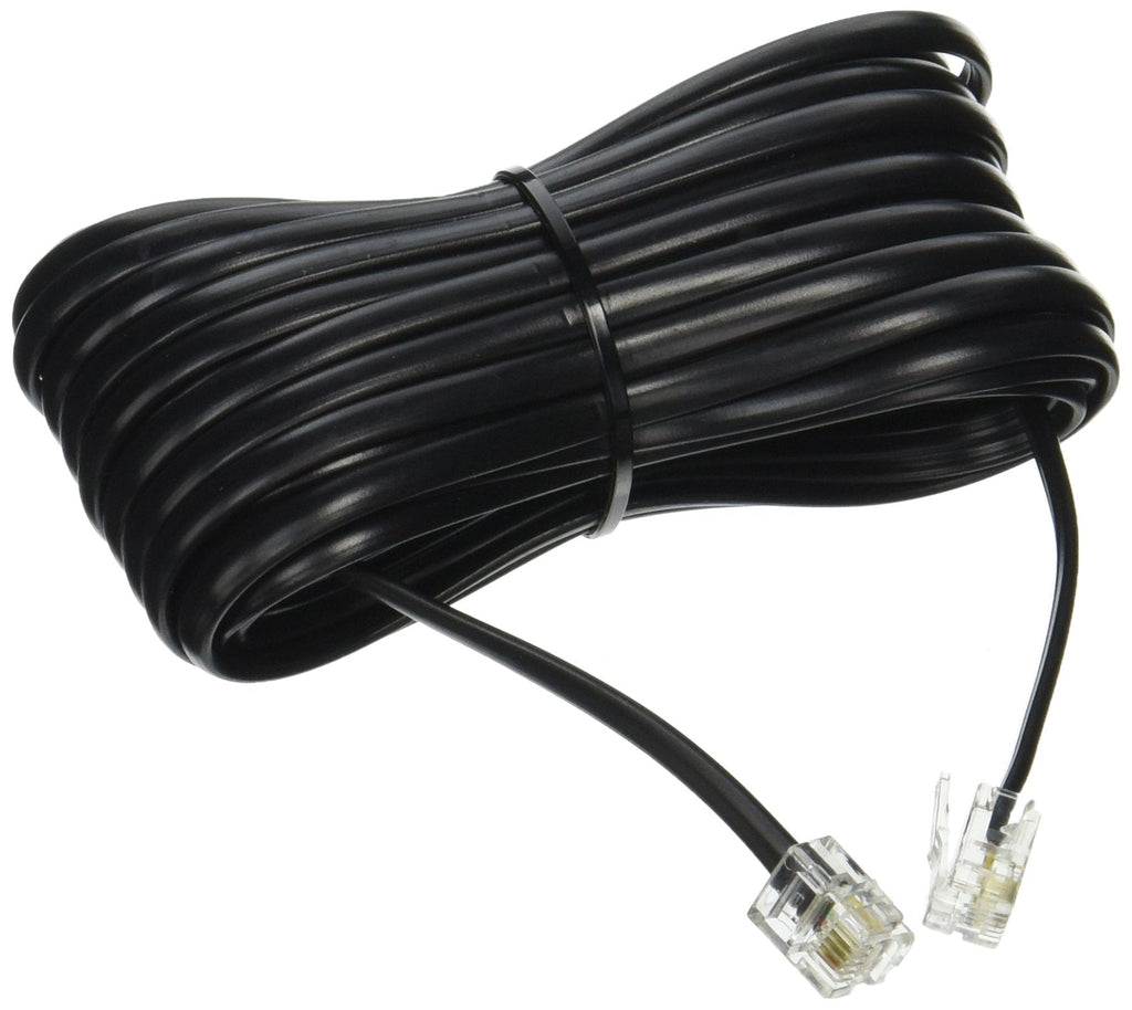  [AUSTRALIA] - 25' FT FOOT BLACK PHONE TELEPHONE EXTENSION CORD CABLE LINE WIRE WITH STANDARD RJ-11 PLUGS