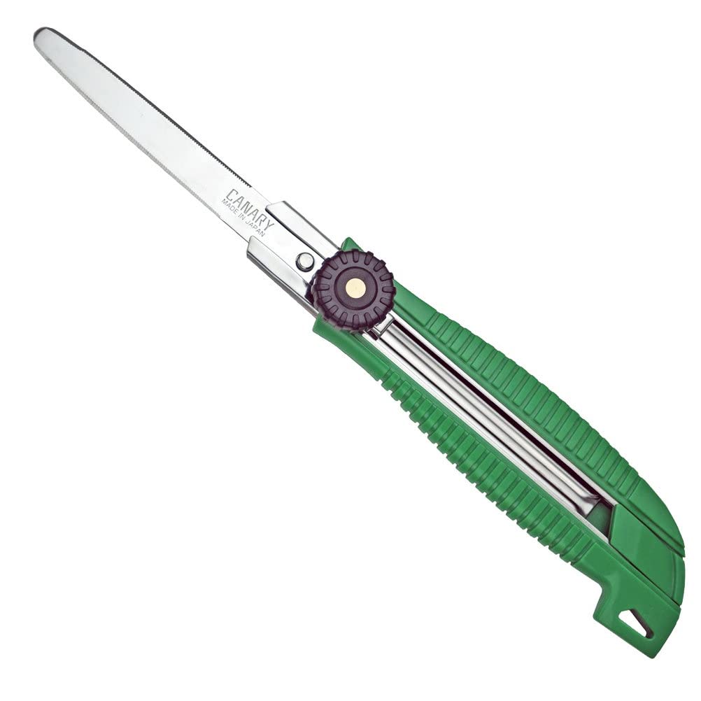  [AUSTRALIA] - CANARY Heavy Duty Box Cutter Retractable Blade, Safety Corrugated Cardboard Cutter Knife, Made in Japan, Green (DC-25) Sivler, Normal Blade