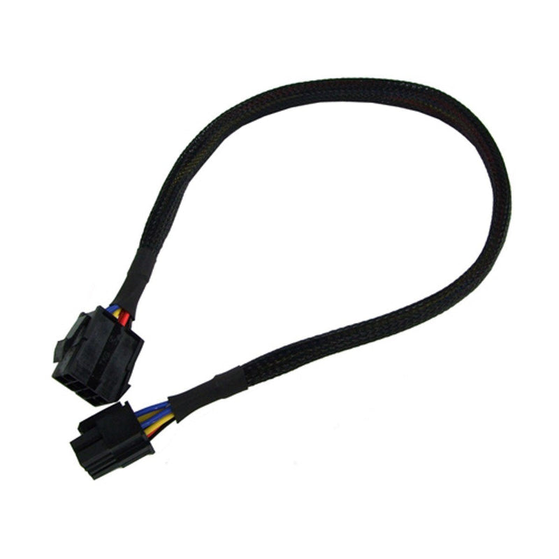 Phobya Extension Cable, 8-Pin ATX PSU or EPS12V, 45cm, Sleeved, Black - LeoForward Australia
