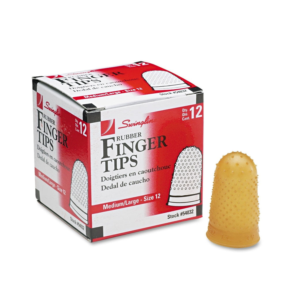  [AUSTRALIA] - Swingline Products - Swingline - Rubber Finger Tips, Size 12, Medium/Large, Amber, 12/Pack - Sold As 1 Dozen