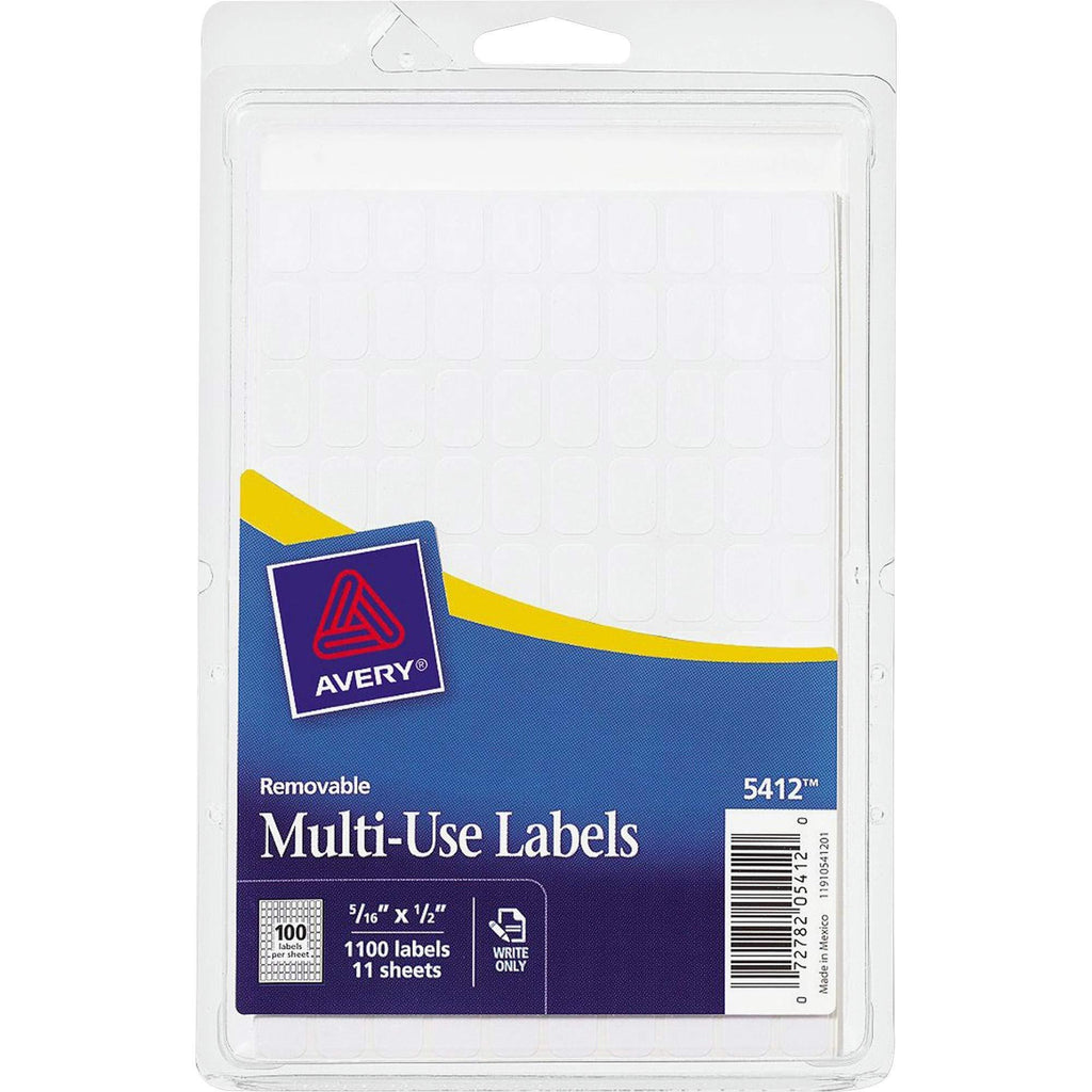 Avery Consumer Products Products - Removable Multipurpose Labels, 5/16"x1/2", 1100/PK, White - Sold as 1 PK - Removable labels feature a removable adhesive that sticks and stays where you want it, but allows you to remove the label easily when you no l... - LeoForward Australia