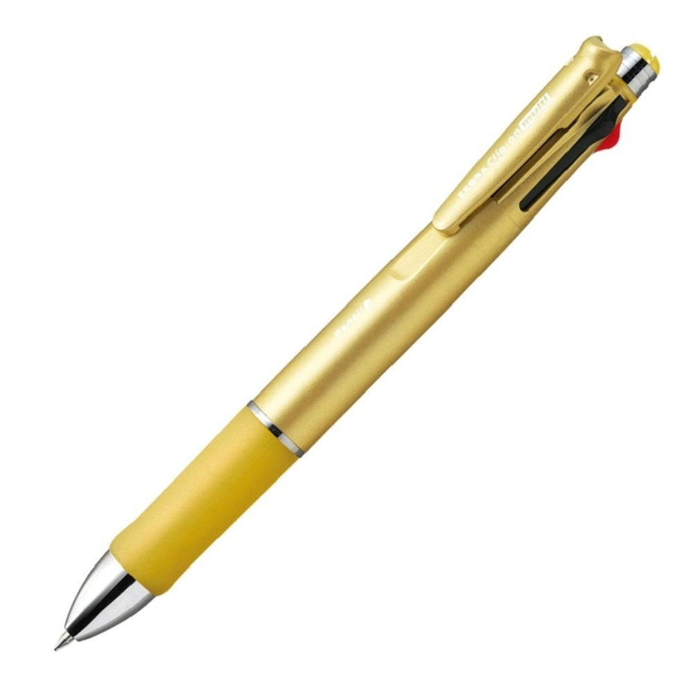  [AUSTRALIA] - Zebra Clip-on multi 1000S Multifunctional Pen, 4 Color 0.7 mm Ballpoint and 0.5 mm Mechanical Pencil, Gold Barrel (B4SA3-GO)