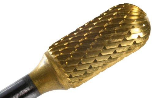 Champion Cutting Tool SC51 Tin Coated Miniature Bur, Cylinder Radius End Solid Carbide, 1/4-Inch Cutter Diameter 1/2-Inch Cutter Diameter - LeoForward Australia