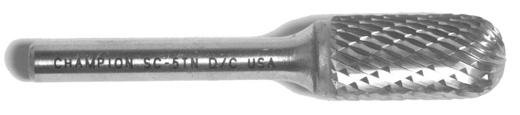 Champion Cutting Tool USC11 Uncoated Double Cut Bur, Cylinder Radius End Solid Carbide, 1/8-Inch Cutter Diameter 1/2-Inch Length of Cut - LeoForward Australia