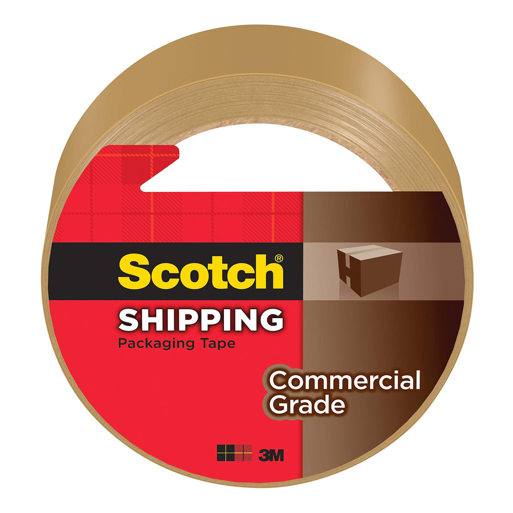  [AUSTRALIA] - Scotch Commercial Grade Shipping Packaging Tape, 1.88" x 54.6 yd, Designed for Packing, Shipping and Mailing, Guaranteed to Stay Sealed, 3" Core, Tan, 1 Roll (3750T)