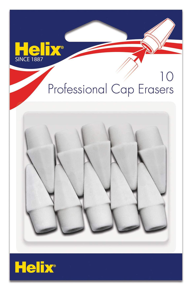 Maped Helix USA Helix Professional Pencil Cap Latex Free Oversized Erasers 10ct (37360), White - LeoForward Australia