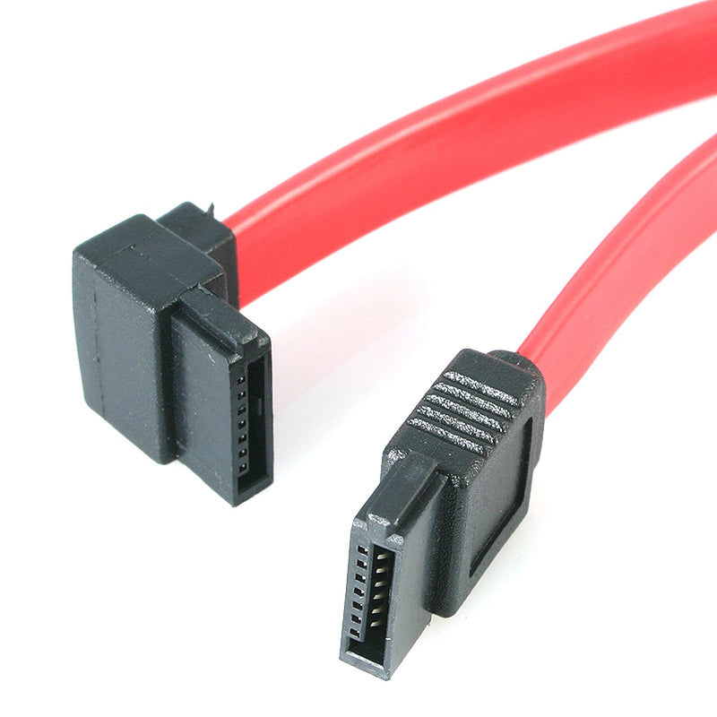 [AUSTRALIA] - StarTech.com SATA to Left Angle SATA Serial ATA Cable - SATA cable - Serial ATA 150/300/600 - SATA (R) to SATA (R) - 1 ft - left-angled connector - red - SATA12LA1 12 inch