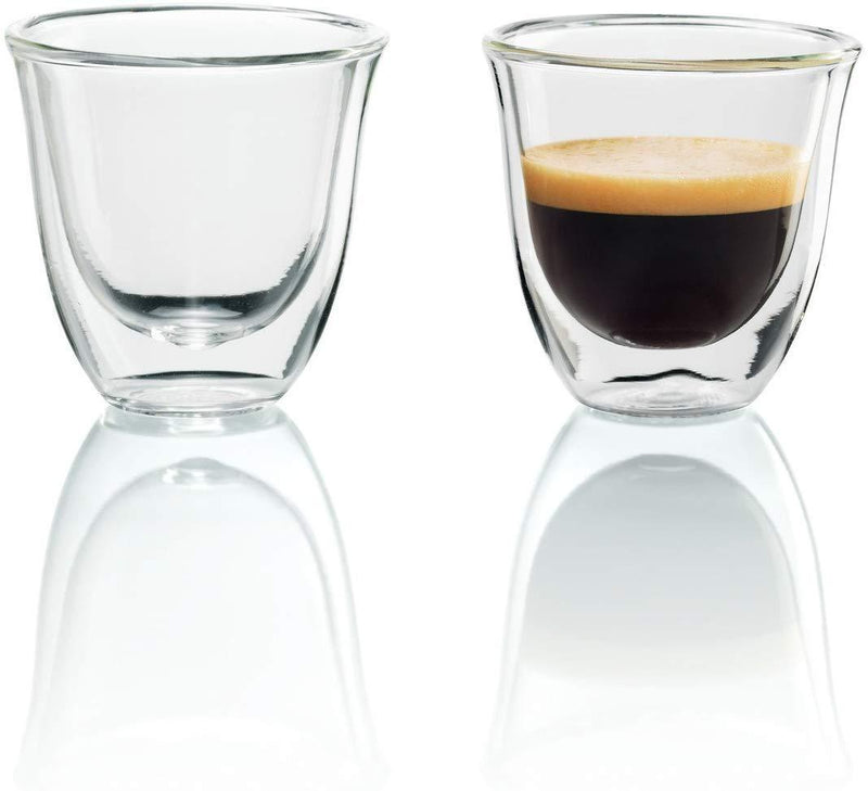  [AUSTRALIA] - De'Longhi DeLonghi Double Walled Thermo Espresso Glasses, Set of 2, Regular, Clear Espresso Glasses (set of 2)