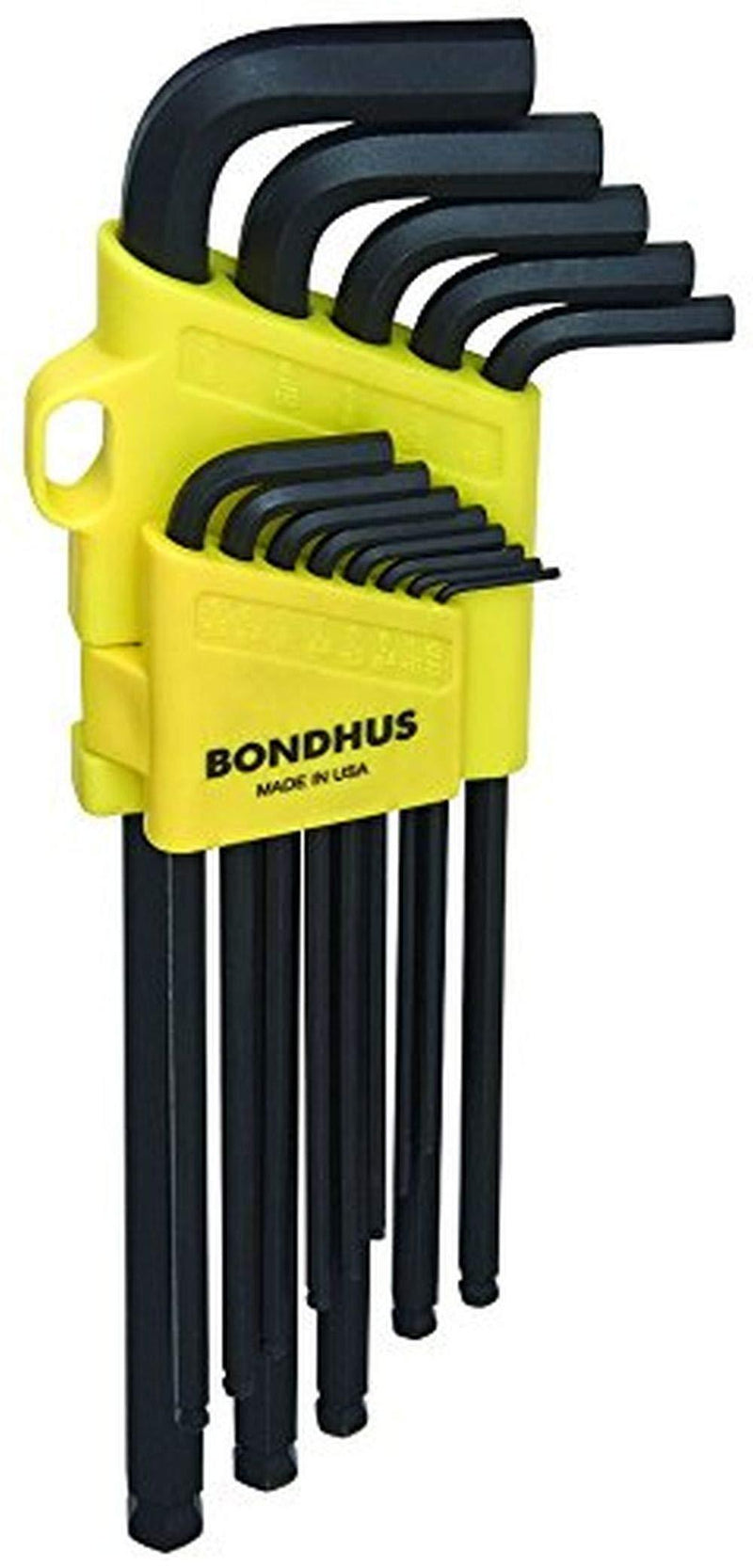  [AUSTRALIA] - Bondhus 16037 13 PC Ball End Tip Hex Key L-Wrench Set w/ProGuard,Extra Long Arm full size