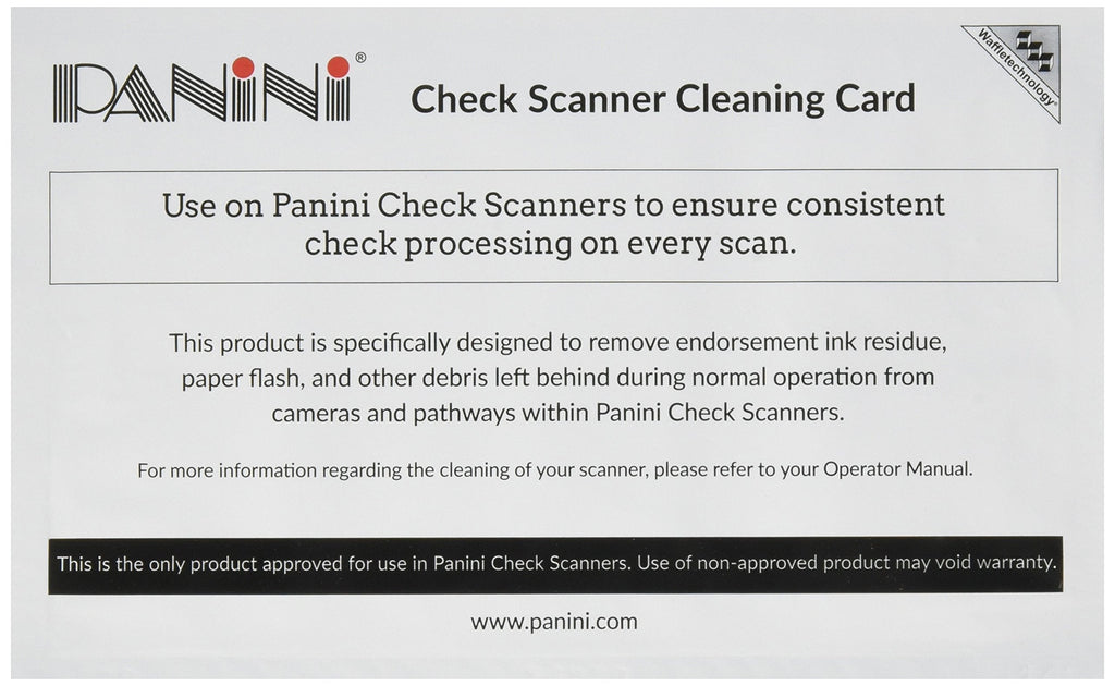  [AUSTRALIA] - Panini Check Scanner Cleaning Cards featuring Waffletechnology (15 cards) 15 Cards