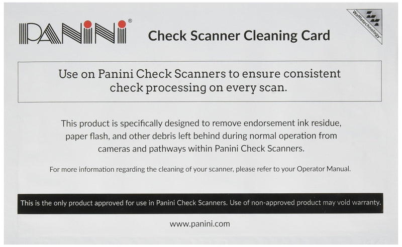  [AUSTRALIA] - Panini Check Scanner Cleaning Cards featuring Waffletechnology (15 cards) 15 Cards
