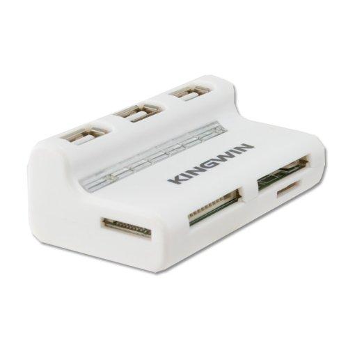 Kingwin All-in-One Hi-Speed USB 2.0 Mini Combo Flash Memory Card Reader, KWCR-632 (White) - LeoForward Australia