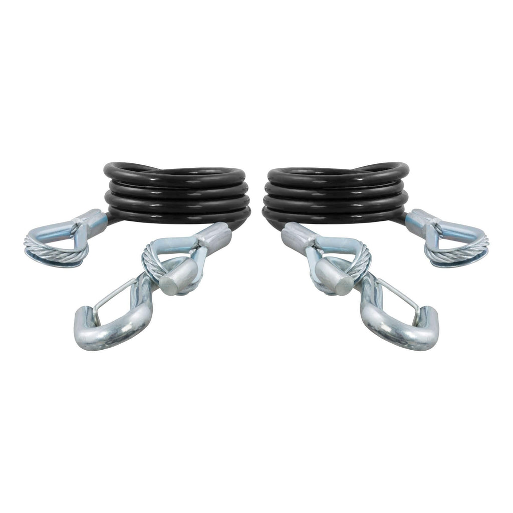  [AUSTRALIA] - CURT 80136 43-7/8-Inch Nylon-Coated Trailer Safety Cables, 3/8-Inch Snap Hooks, 3,500 lbs. Break Strength, 2-Pack