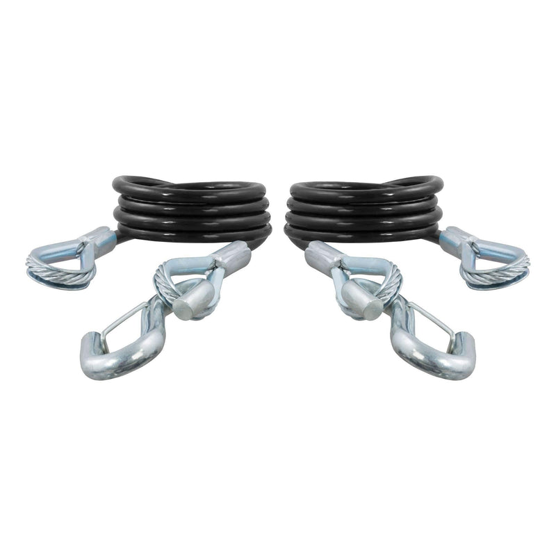  [AUSTRALIA] - CURT 80136 43-7/8-Inch Nylon-Coated Trailer Safety Cables, 3/8-Inch Snap Hooks, 3,500 lbs. Break Strength, 2-Pack