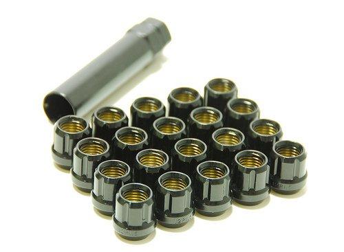 Muteki 31885B Black 12mm x 1.25mm Open End Lightweight Spline Drive Lug Nut Set with Key, (Set of 20) - LeoForward Australia