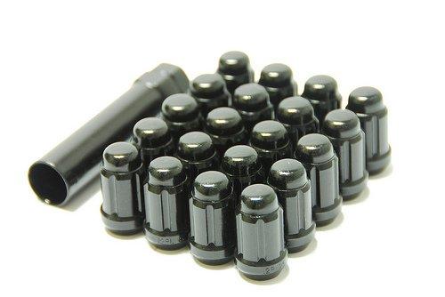  [AUSTRALIA] - Muteki 41886B Black 12mm x 1.5mm Closed End Spline Drive Lug Nut Set with Key, (Set of 20)