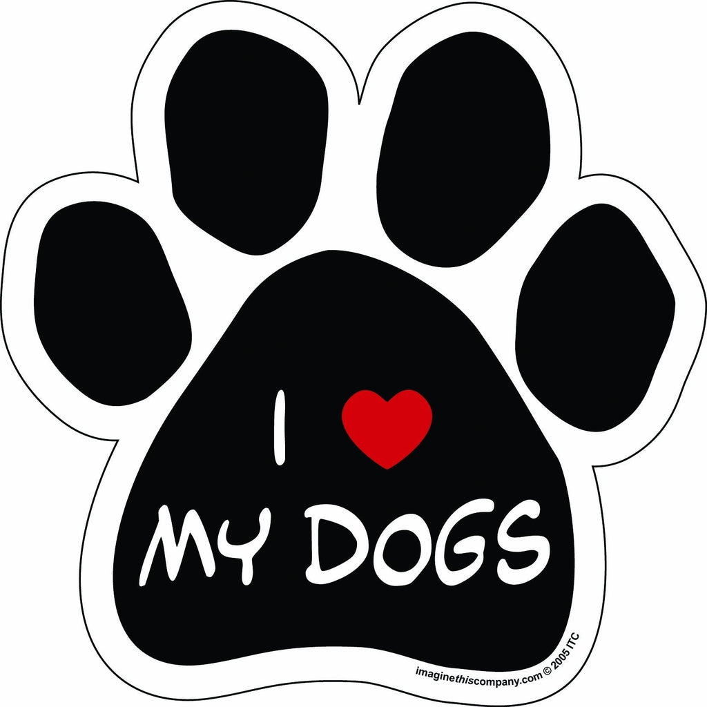  [AUSTRALIA] - Imagine This Paw Car Magnet, I Love My Dogs, 5-1/2-Inch by 5-1/2-Inch 5.5 IN