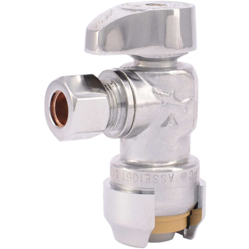  [AUSTRALIA] - SharkBite 23036-0000LF Compression Angle Stop Valve, 1/2 Inch x 3/8 Inch Push-to-Connect, PEX, Copper, CPVC, PE-RT