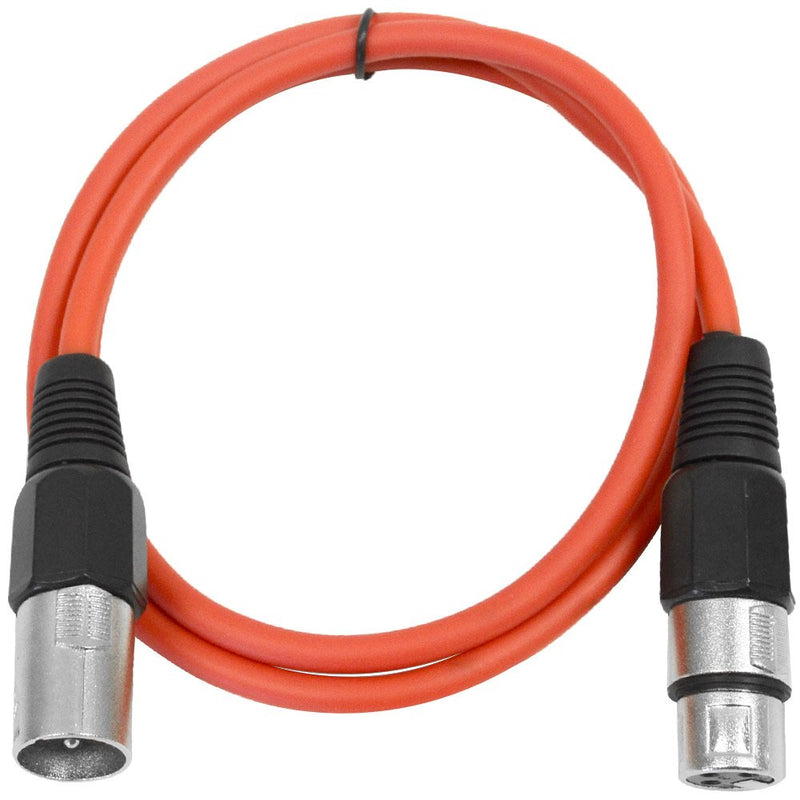  [AUSTRALIA] - SEISMIC AUDIO - SAXLX-3 - 3' Red XLR Male to XLR Female Patch Cable - Balanced - 3 Foot Patch Cord