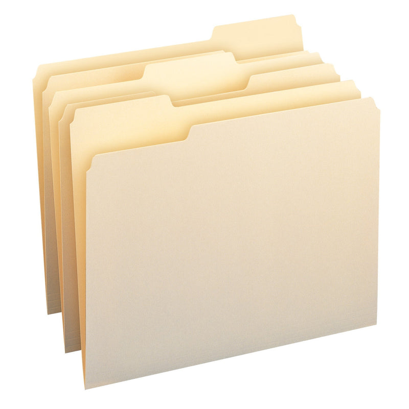 Smead File Folder, 1/3-Cut Tab, Assorted Position, Letter Size, Manila, 24 Per Pack (11928) 24 per Box 1/3 Cut, Assorted Position - LeoForward Australia
