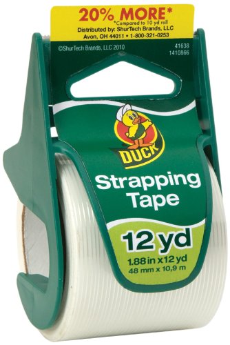  [AUSTRALIA] - Duck Brand General Purpose Strapping Tape with Dispenser, 1.88 Inches x 12 Yards, 1.5 Inch Core, Single Roll (297440) 1.88 Inches x 12 Yards (Single) General Purpose (1.5 Inch Core)