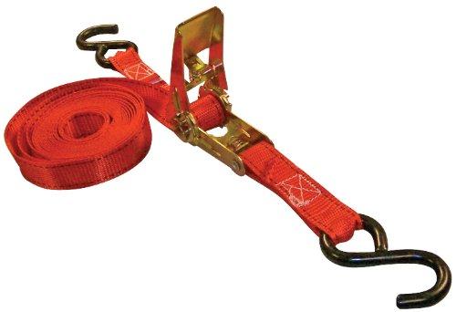  [AUSTRALIA] - Erickson 34401 Red 1" x 15' Ratcheting Tie-Down Strap, 1200 lb Load Capacity, (Pack of 2)