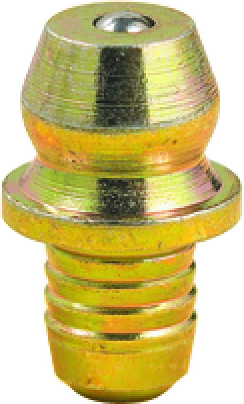 Lumax LX-3505 Gold/Silver Drive Type Straight 0.50" Long Grease Fitting for 3/16" Diameter Hole, (Pack of 100). Circumferential Serrated Shank Provides a Grease Tight Seal When Installed. - LeoForward Australia