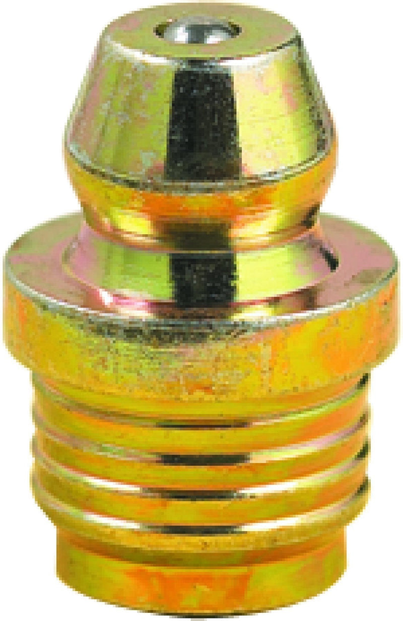Lumax Gold/Silver LX-3511 Drive Type Straight 0.56" Long Grease Fitting for 5/16" Diameter Hole, (Pack of 100) Rolled Taper Threads. Heavier Wall Thickness for Extra Strength, 100 Pack - LeoForward Australia