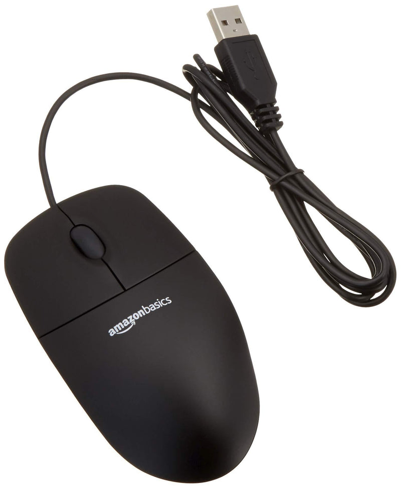 Amazon Basics 3-Button USB Wired Computer Mouse (Black), 1-Pack Only Mouse - LeoForward Australia