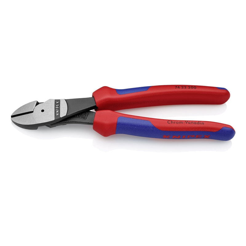  [AUSTRALIA] - KNIPEX 74 22 200 Comfort Grip High Leverage Angled Diagonal Cutter, 8-Inch, Angled, Comfort Grip