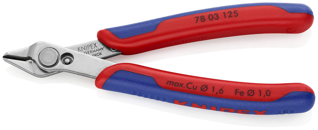 KNIPEX Tools - Electronics Super Knips, INOX Steel, Multi-Component (7803125), 5-Inch - LeoForward Australia