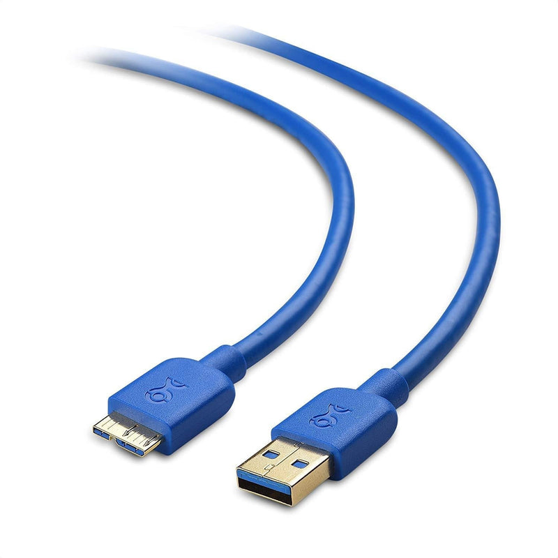  [AUSTRALIA] - Cable Matters Long Micro USB 3.0 Cable 10 ft (External Hard Drive Cable, USB to USB Micro B Cable) in Blue 10 Feet 1