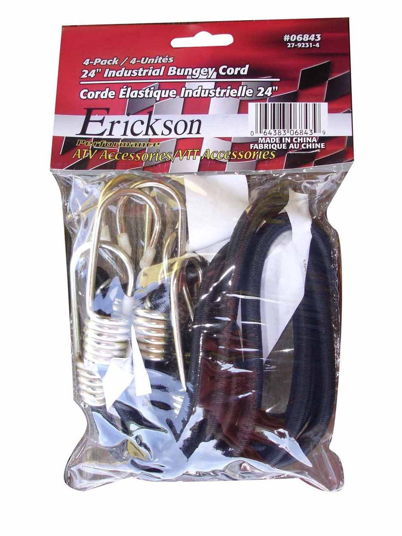  [AUSTRALIA] - Erickson 06843 Black 24" Industrial Bungey Cord, (Pack of 4)