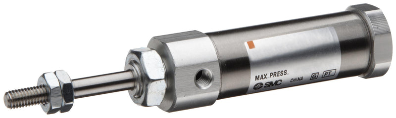 SMC NCDJ2B10-150-B Stainless Steel Air Cylinder, Round Body, Double Acting, Basic Style Mounting, Switch Ready, Rubber Cushion, 3/8" Bore OD, 1-1/2" Stroke, 0.157" Rod OD, 10-32 UNF Not Listed Inches 1-1/2 Inches 0.157 Inches 6-40 UNF 0.60 Inches - LeoForward Australia