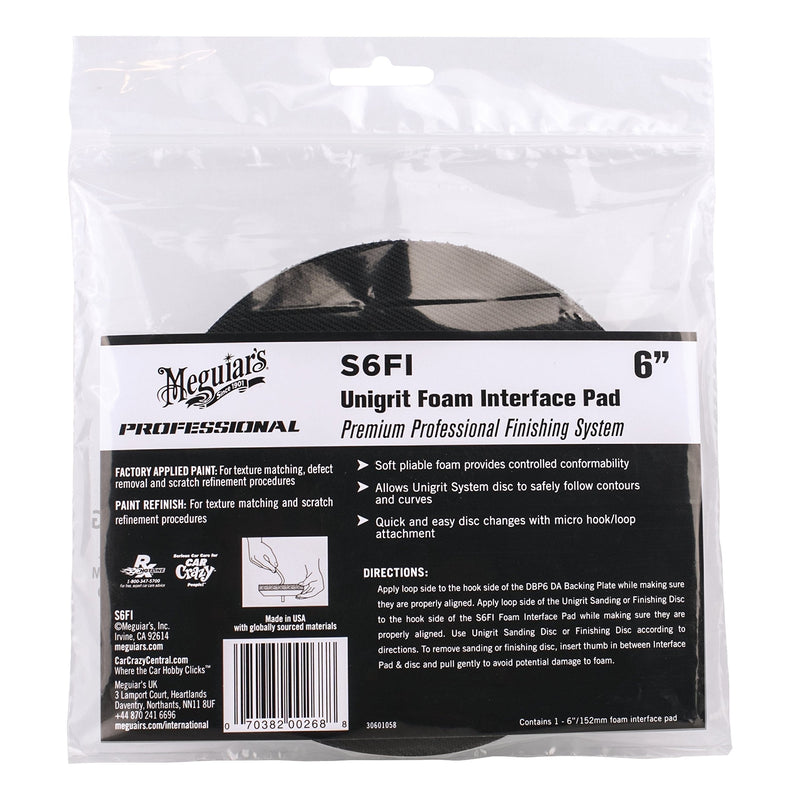  [AUSTRALIA] - Meguiar’s S6FI Unigrit 6" Foam Interface Pad, 1 Pack