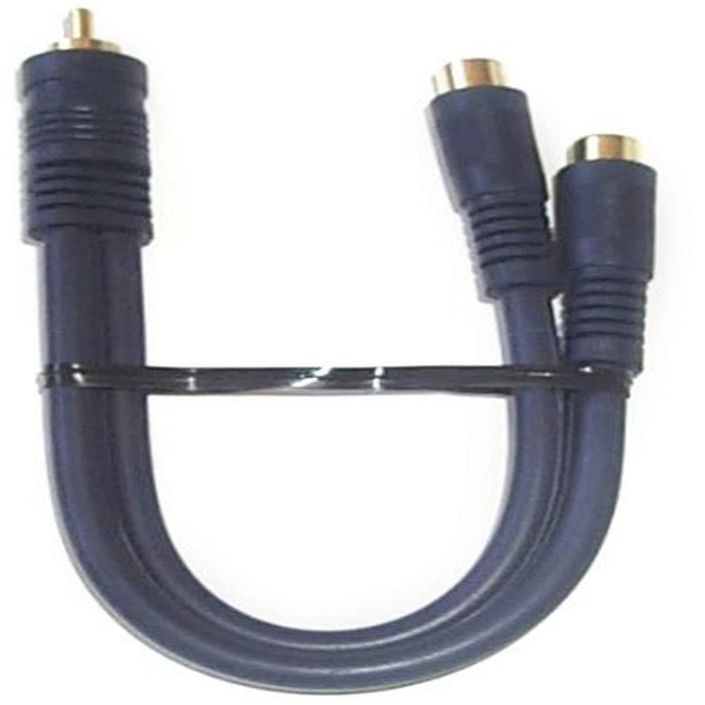 Black Point Products BA-140 Gold 6-Inch RCA Plug to 2-RCA Jacks Python Cable, Blue - LeoForward Australia