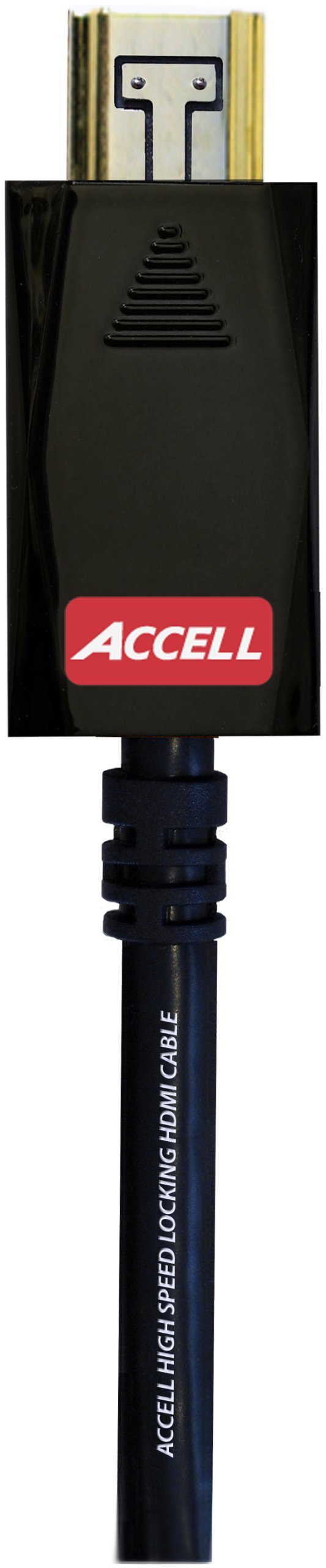 Accell Avgrip Pro HDMI Cable - High Speed HDMI Cable with Locking Connectors - 1 Foot, HDMI 2.0 Compliant for 4K UHD @60Hz - Polybag, Black (B104C-001B-40) 1 Foot (0.3 Meters) Poly Bag Packaging - LeoForward Australia