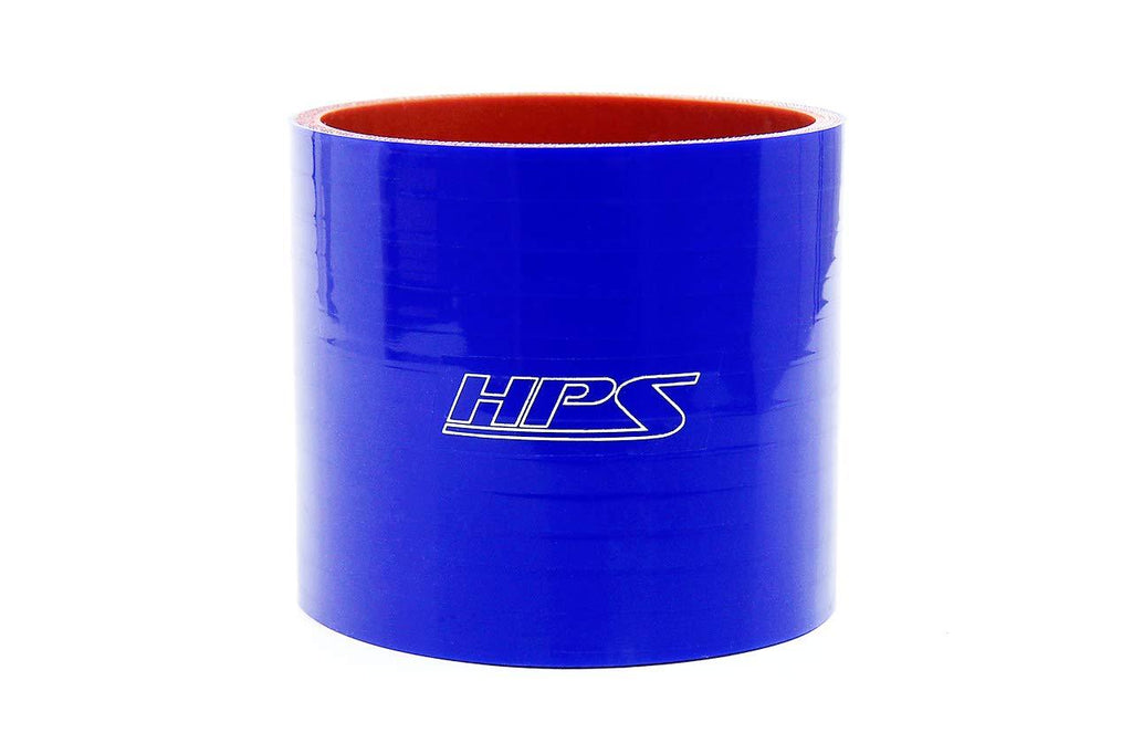 HPS HTSC-138-BLUE Silicone High Temperature 4-ply Reinforced Straight Coupler Hose, 100 PSI Maximum Pressure, 3" Length, 1-3/8" ID, Blue - LeoForward Australia