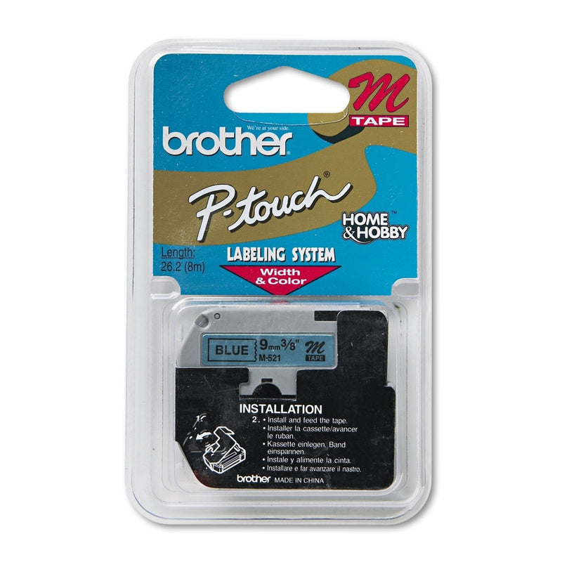  [AUSTRALIA] - Brother P-touch Nonlaminated M Srs Tape Cartridge - 0.37 Width x 26.20 ft Length - Direct Thermal - Blue - 1 Each