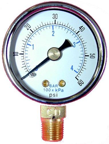  [AUSTRALIA] - Liquid Filled Pressure Gauge - Lower Mount - 2-1/2" Dial - 0 to 160 PSI