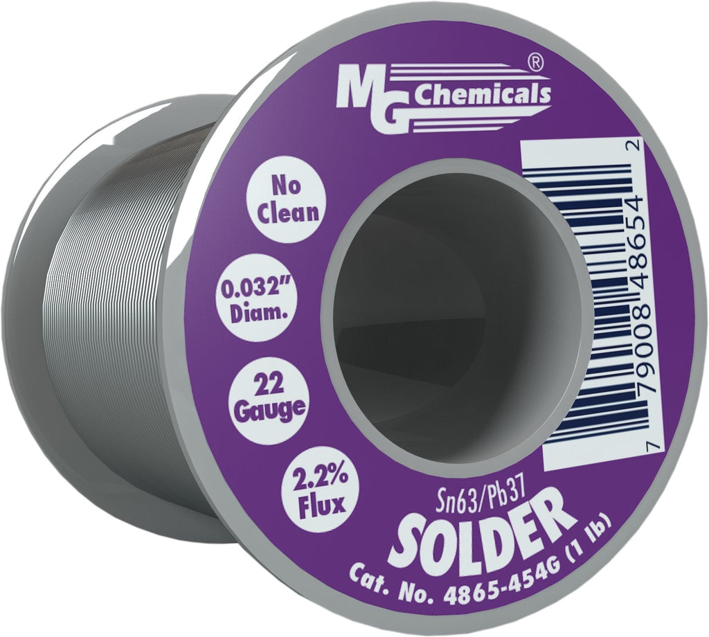  [AUSTRALIA] - MG Chemicals 63/37 No Clean Leaded Solder, 0.032" Diameter, 1 lbs Spool 454G