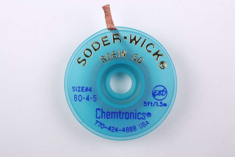  [AUSTRALIA] - Chemtronics SODER WICK 80-4-5 Braid, DESOLDERING, Rosin SD, 5FT, BLUE