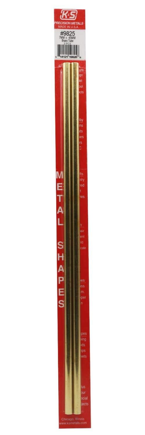 K&S Precision Metals 9825 Round Brass Tube, 7mm O.D. X .45mm Wall Thickness X 300mm Long, 2 Pieces per Pack, Made in The USA - LeoForward Australia