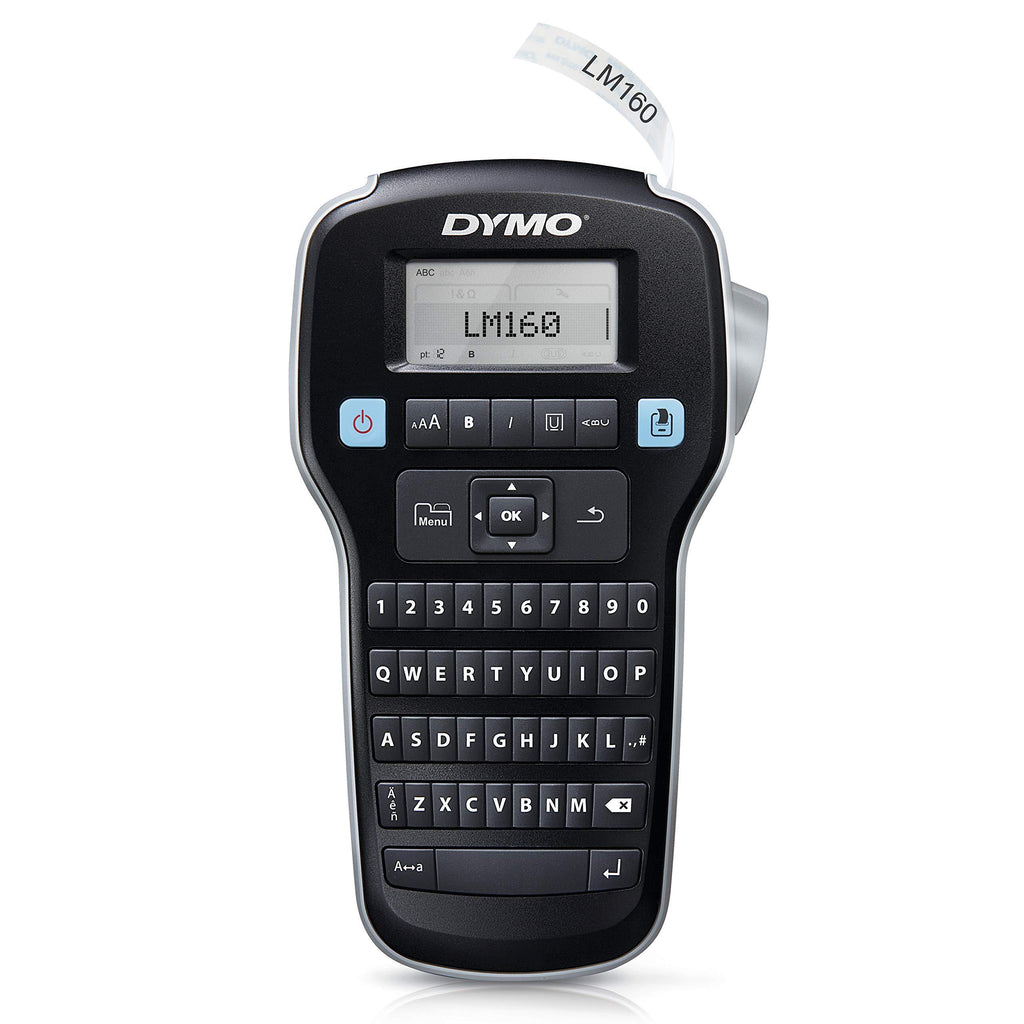 DYMO Label Maker LabelManager 160 Portable Label Maker, Easy-to-Use, One-Touch Smart Keys, QWERTY Keyboard, Large Display, for Home & Office Organization, Black 1790415 Machine Only - LeoForward Australia