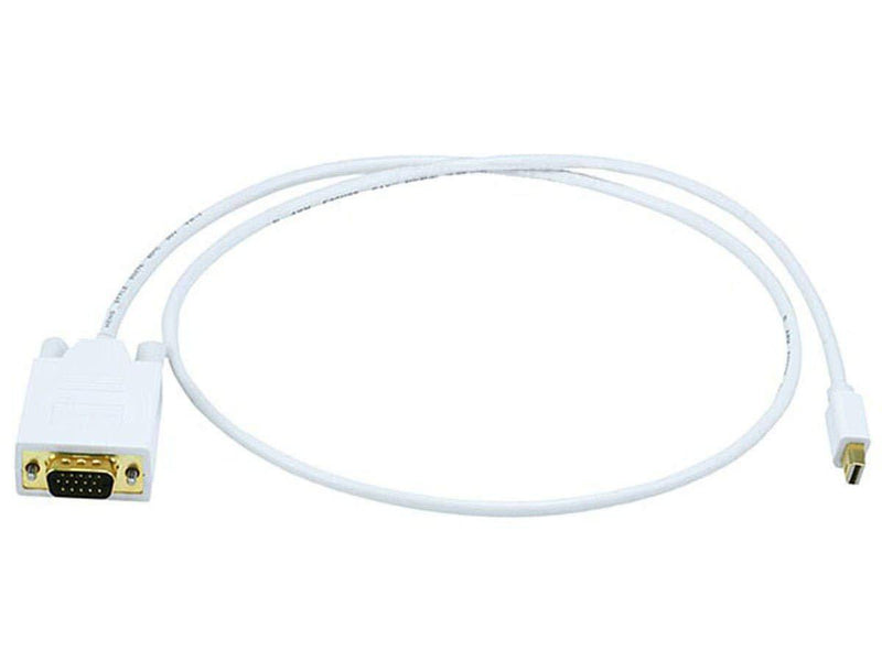Monoprice Video Cable - 3 Feet - White | 32AWG Mini Display Port to VGA Cable - LeoForward Australia