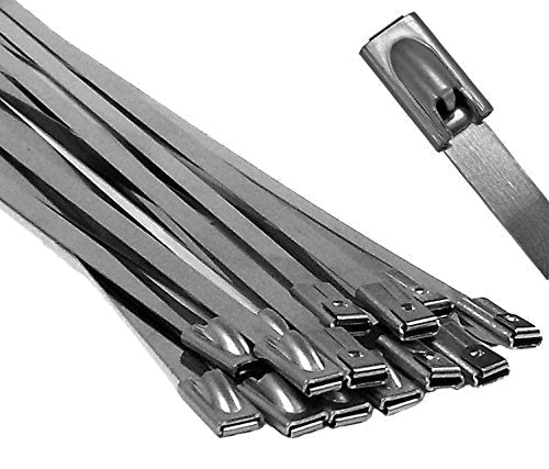  [AUSTRALIA] - Electriduct 4" Stainless Steel Cable Ties Heavy Duty Metal Locking Zip Ties - 100 Pack 4 Inch Long 100 Pieces