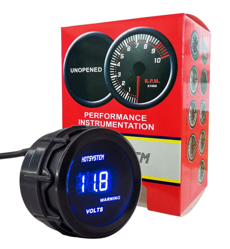  [AUSTRALIA] - HOTSYSTEM Electronic Voltmeter Voltage Volt Gauge Meter Blue Digital LED 2inches 52mm for Car Vehicle Auto