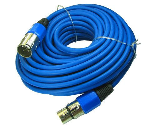  [AUSTRALIA] - Yovus XLR Male to Female 3pin Mic Microphone Lo-z Extension Cable Cord (50ft, Blue)